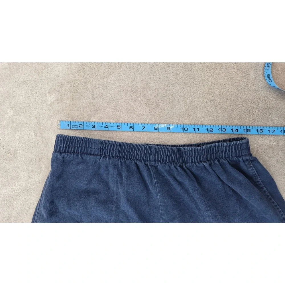 Vintage Laguna Navy Blue Cotton Shorts Elastic Waist XL Surf Beach Made in USA